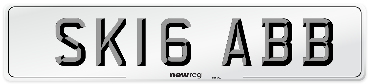 SK16 ABB Number Plate from New Reg